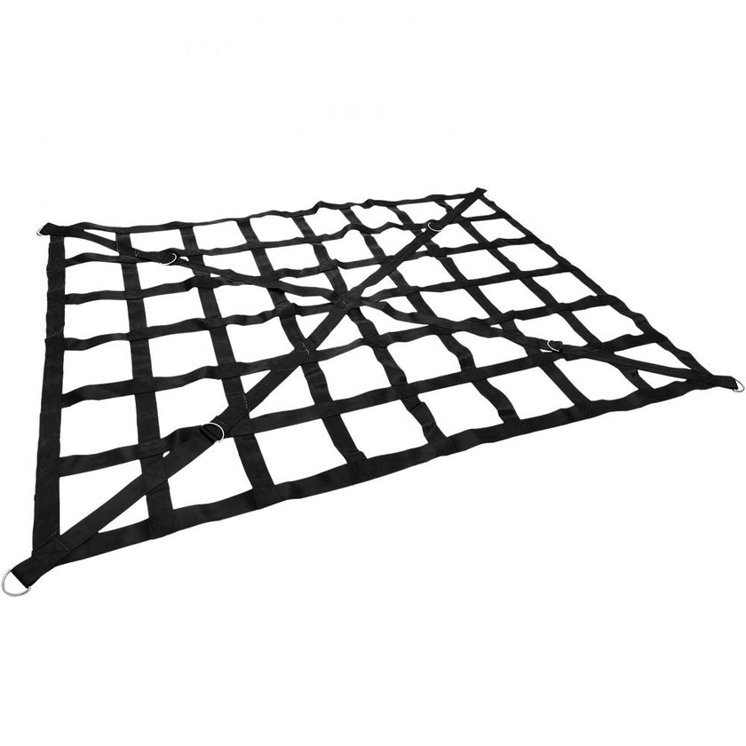 VEVOR Cargo Net, 4.2\' x 5.5\' Cargo Net for Pickup Truck Bed, Heavy Duty Cargo Nets with Cam Buckles & S-Hooks & Cross Strap, Truck Bed Cargo Net for Trailer SUV Roof Rack (50\