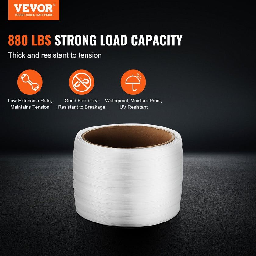 VEVOR Packaging Woven Strapping Roll 1/2