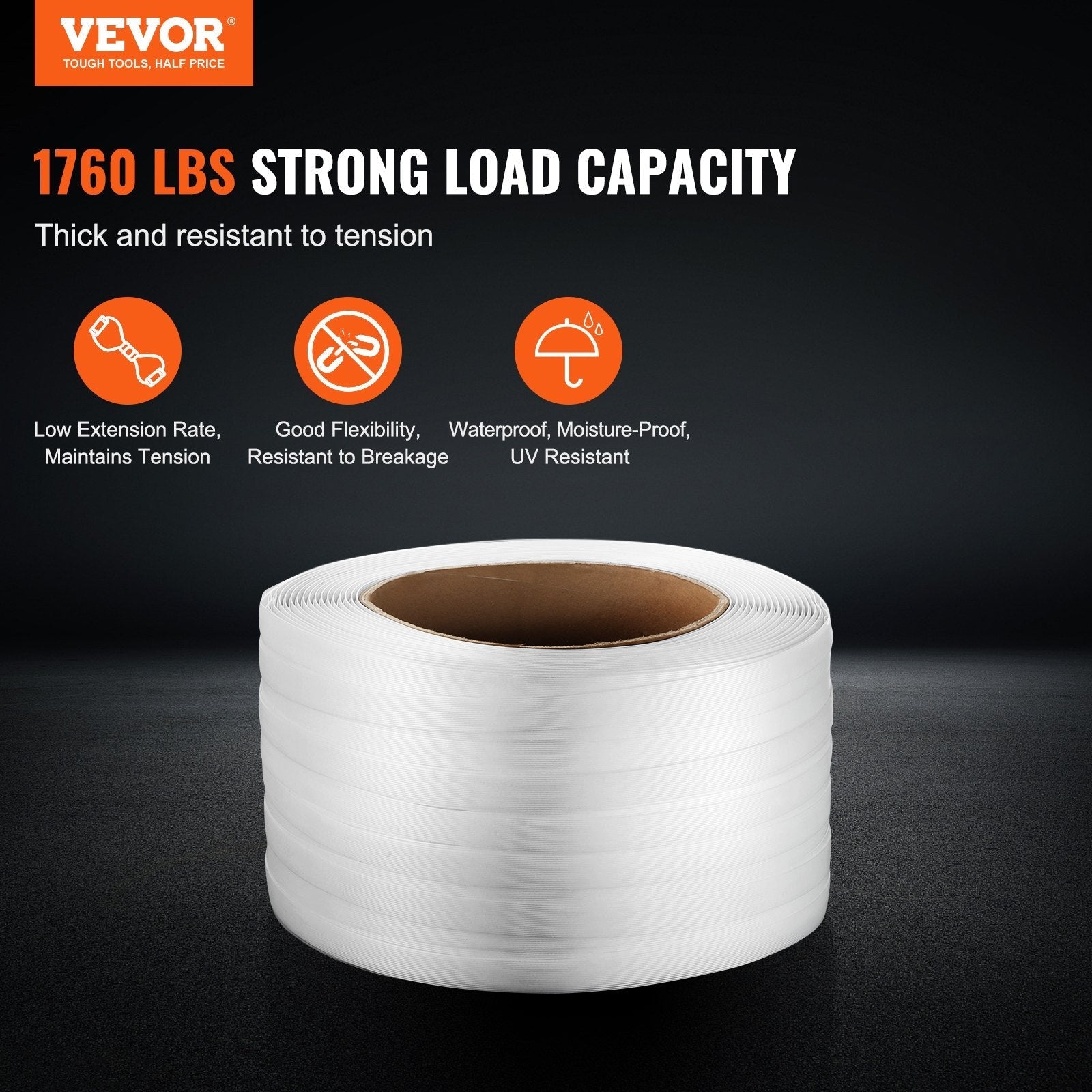 VEVOR Packaging Woven Strapping Roll 3/4
