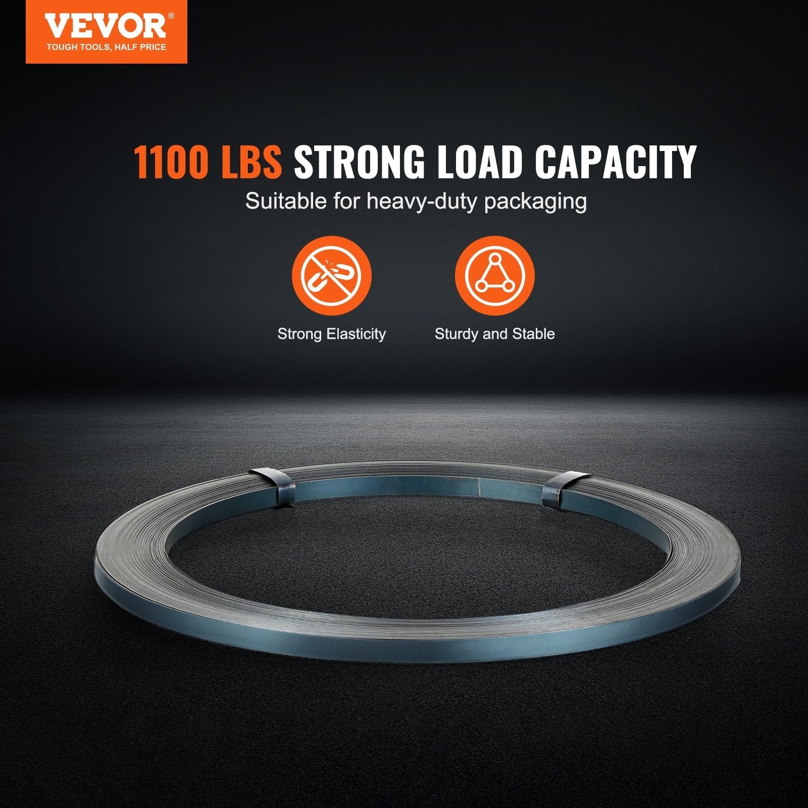 VEVOR Packaging Steel Strapping Roll 1/2