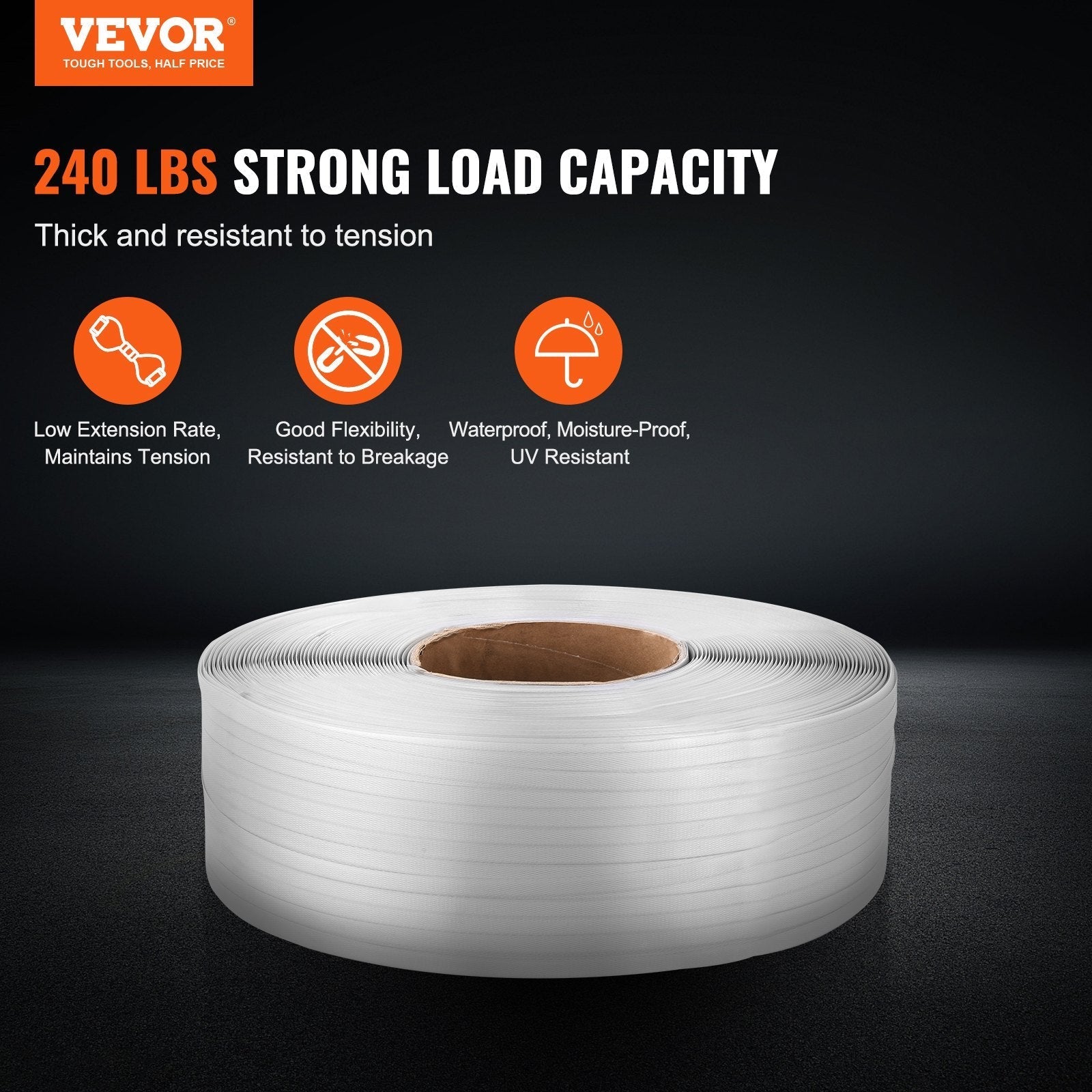 VEVOR Packaging PP Strapping Roll 1/2