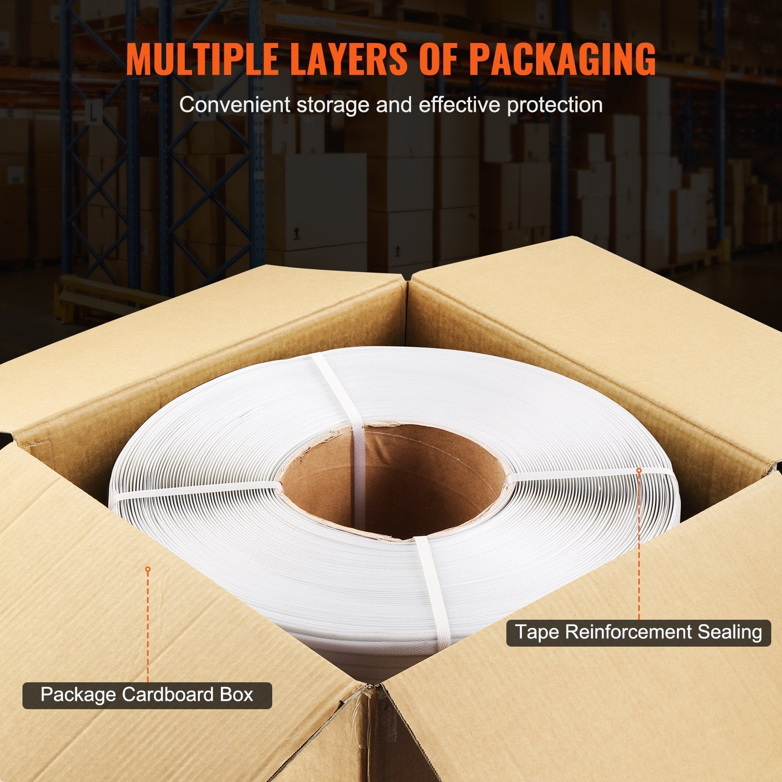 VEVOR Packaging PP Strapping Roll 1/2