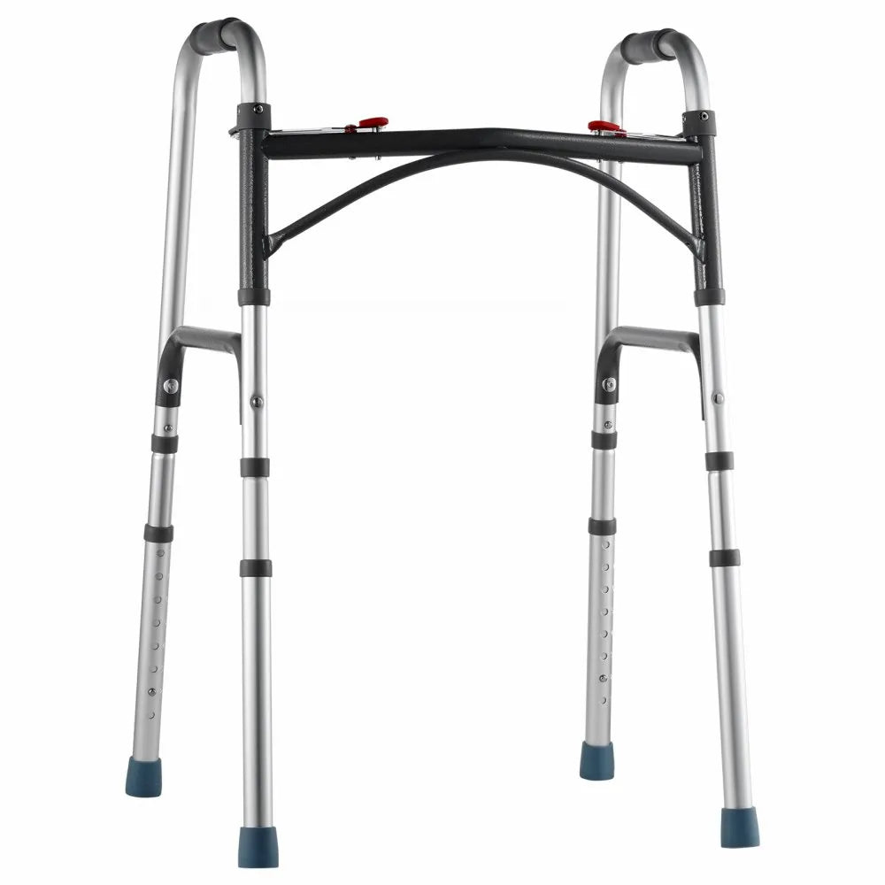 VEVOR Folding Walker Aluminum Mobility Walker Aid with Adjustable Height 350LBS