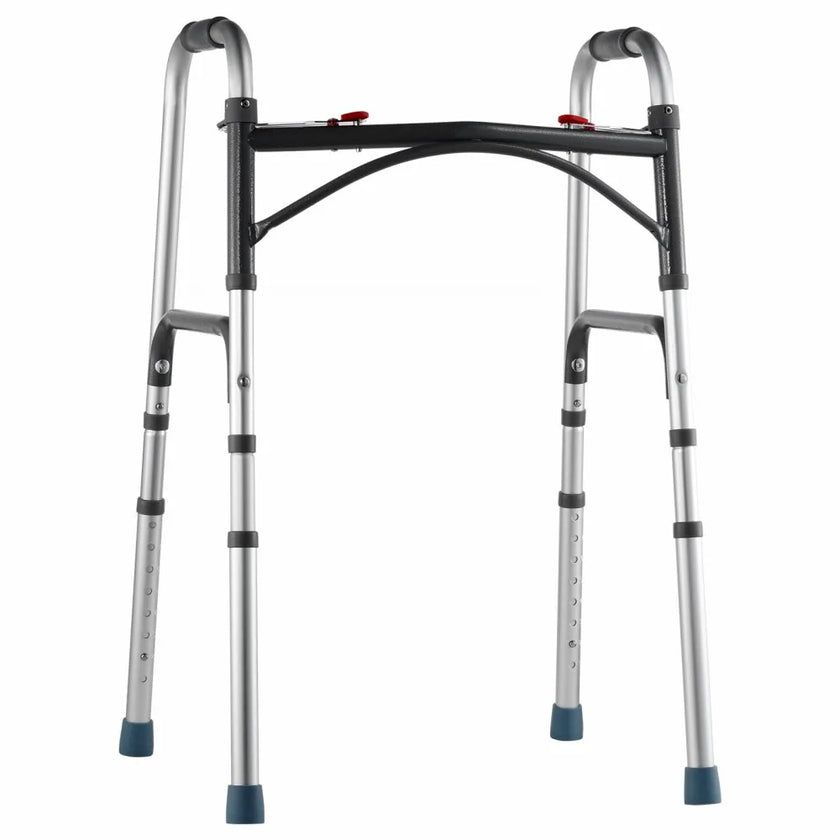 VEVOR Folding Walker Aluminum Mobility Walker Aid with Adjustable Height 350LBS
