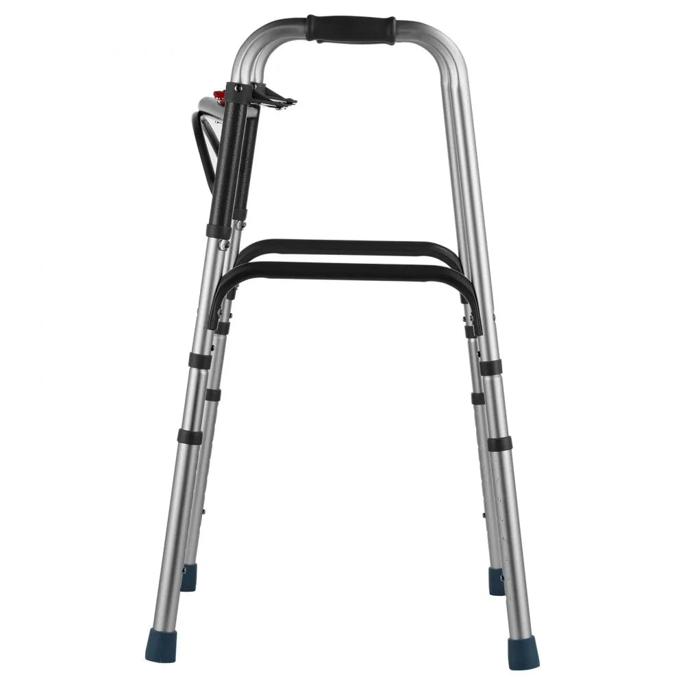 VEVOR Folding Walker Aluminum Mobility Walker Aid with Adjustable Height 350LBS
