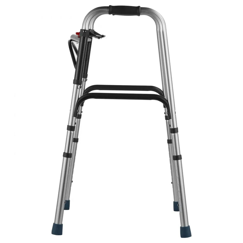 VEVOR Folding Walker Aluminum Mobility Walker Aid with Adjustable Height 350LBS