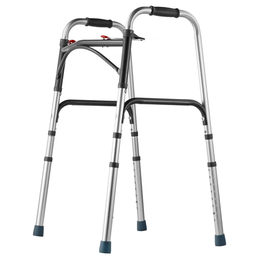 VEVOR Folding Walker Aluminum Mobility Walker Aid with Adjustable Height 350LBS