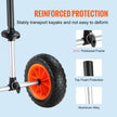 VEVOR Heavy Duty Kayak Cart, 280lbs Load Capacity, Detachable Canoe Trolley Cart with 10'' Solid Tires, Adjustable Width & Top Foam Protection, for Kayaks with Drain Holes of 2.54cm and Above