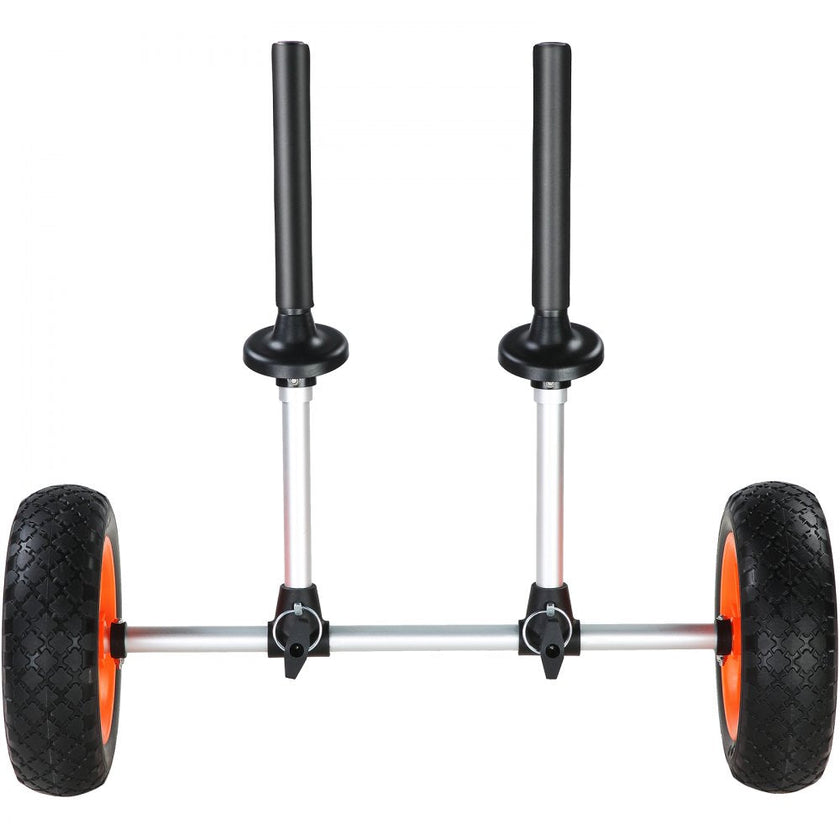 VEVOR Heavy Duty Kayak Cart, 280lbs Load Capacity, Detachable Canoe Trolley Cart with 10'' Solid Tires, Adjustable Width & Top Foam Protection, for Kayaks with Drain Holes of 2.54cm and Above