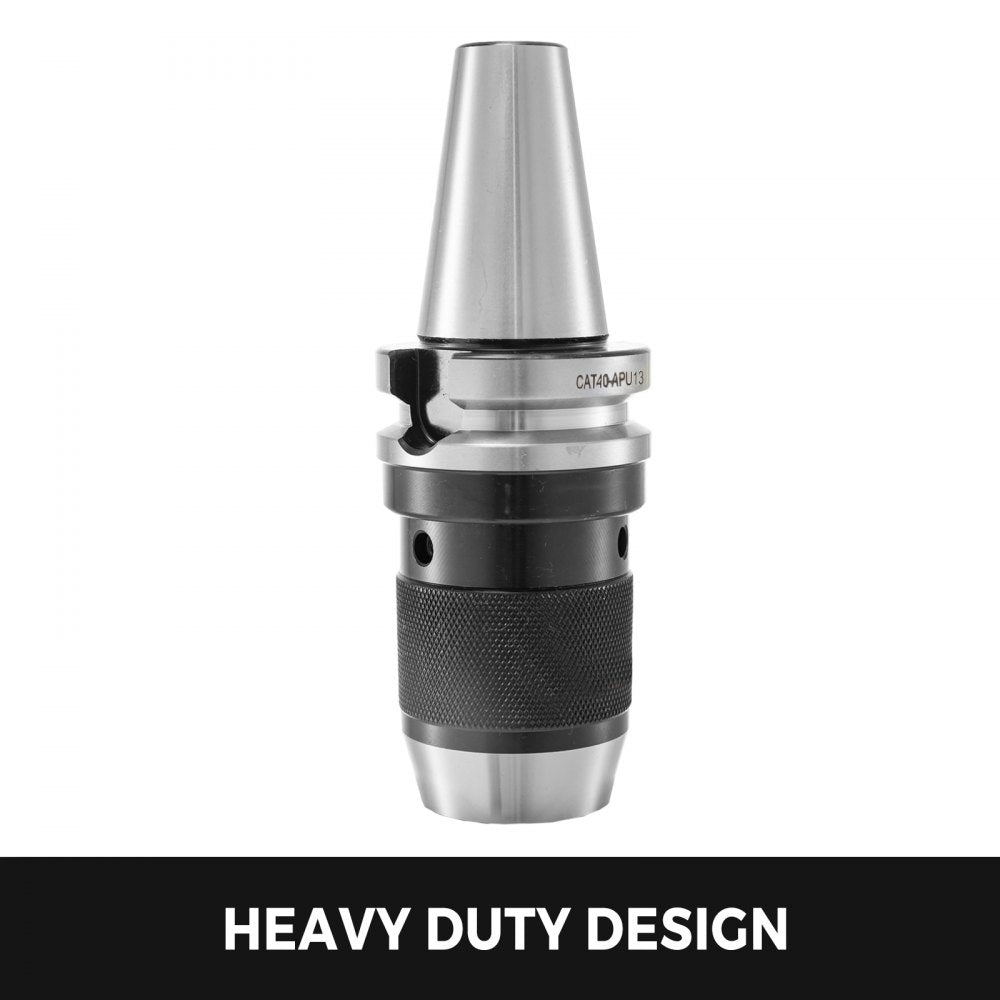 VEVOR Integrated CAT40 Collet Chuck Keyless Drill Chuck 1/2 inch for CAT40 CNC Engraving Machine & Milling Lathe Tool Heavy Duty Hand Tools Drill Press Chuck Key
