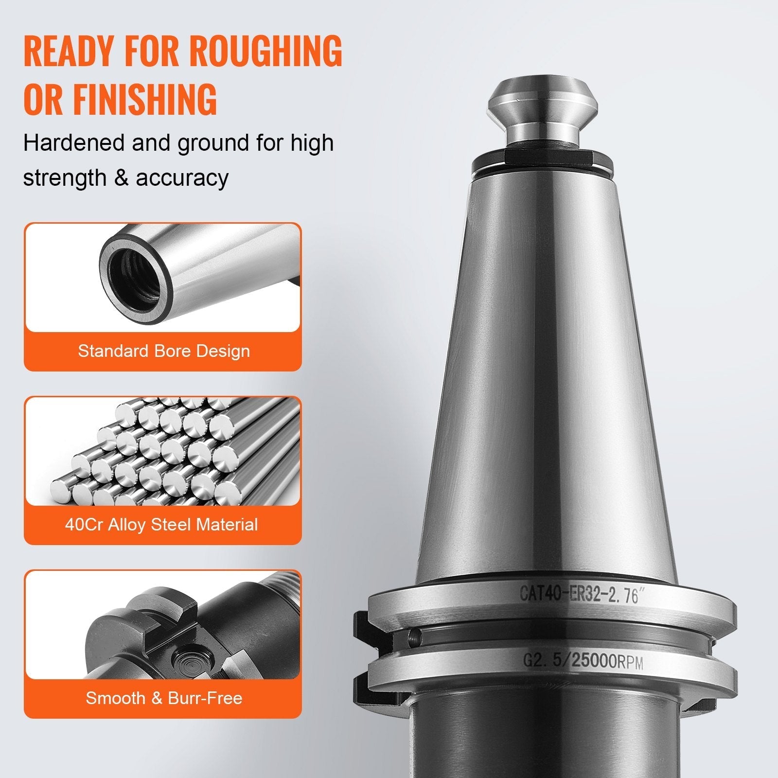 VEVOR CAT40 Collet Holder ER 16/32 Collet Set, 35 PCs, SLN FMB ER16/32 APU Tool Holders Spring Steel Collet Chucks with 10 Pull Studs and 3 Wrenches, for Milling Machine Drill Presses Boring Machine