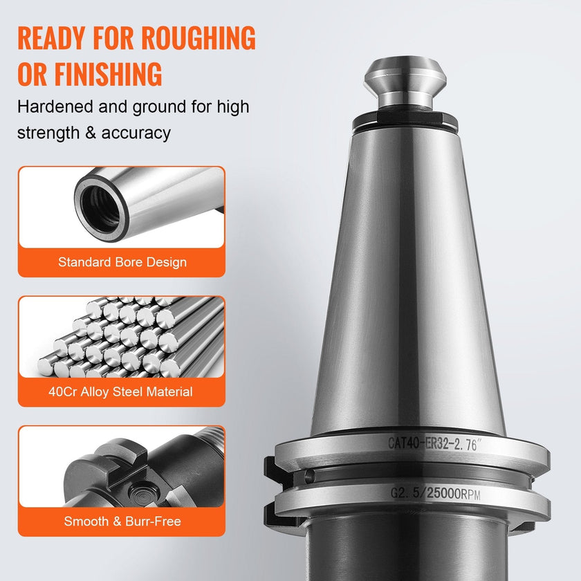 VEVOR CAT40 Collet Holder ER 16/32 Collet Set, 35 PCs, SLN FMB ER16/32 APU Tool Holders Spring Steel Collet Chucks with 10 Pull Studs and 3 Wrenches, for Milling Machine Drill Presses Boring Machine