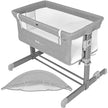 VEVOR Baby Bassinet, 5-Level Height Adjustable, Baby Bassinet Bedside Sleeper with Comfy Mattress and Wheels, Baby Cradle Bedside Crib with Mosquito Net and Side-Opening for Infant Newborn Girl Boy
