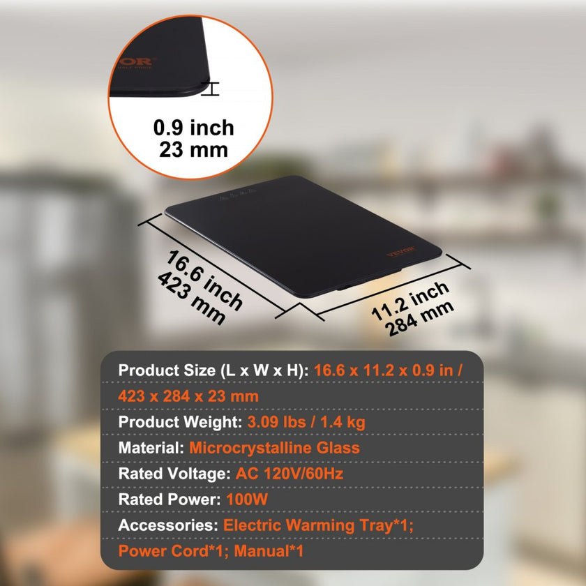 VEVOR Electric Warming Tray, 16.5