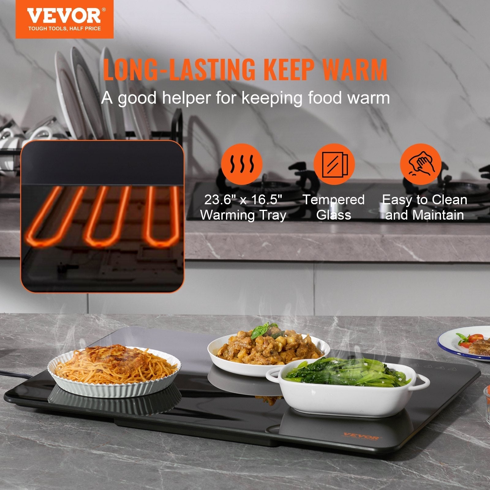 VEVOR Electric Warming Tray, 16.5