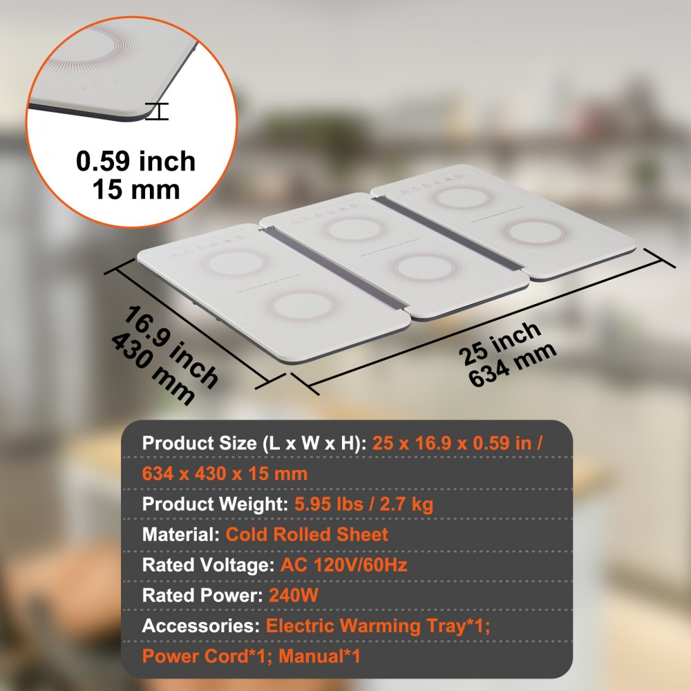 VEVOR Electric Warming Tray, 18.9