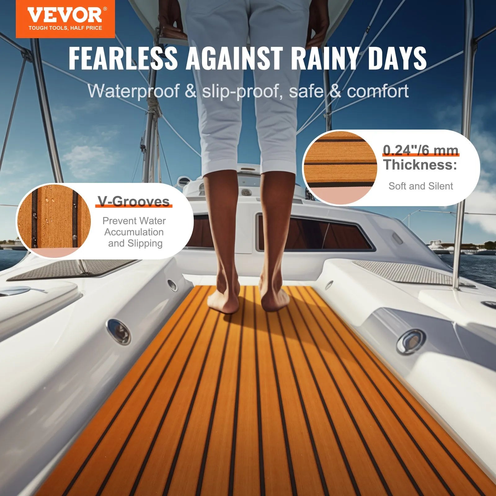 VEVOR Boat Flooring, EVA Foam Boat Decking 94.5