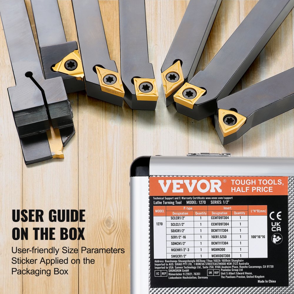 VEVOR Indexable Carbide Lathe Tools 1/2
