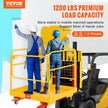 VEVOR Forklift Safety Cage, 1200 lbs Load Capacity, 36 x 36 inches Folding Forklift Work Platform with Lockable Swivel Wheels, Drain Hole & Device Chain, Holds 1 to 2 Adults, Perfect for Aerial Work