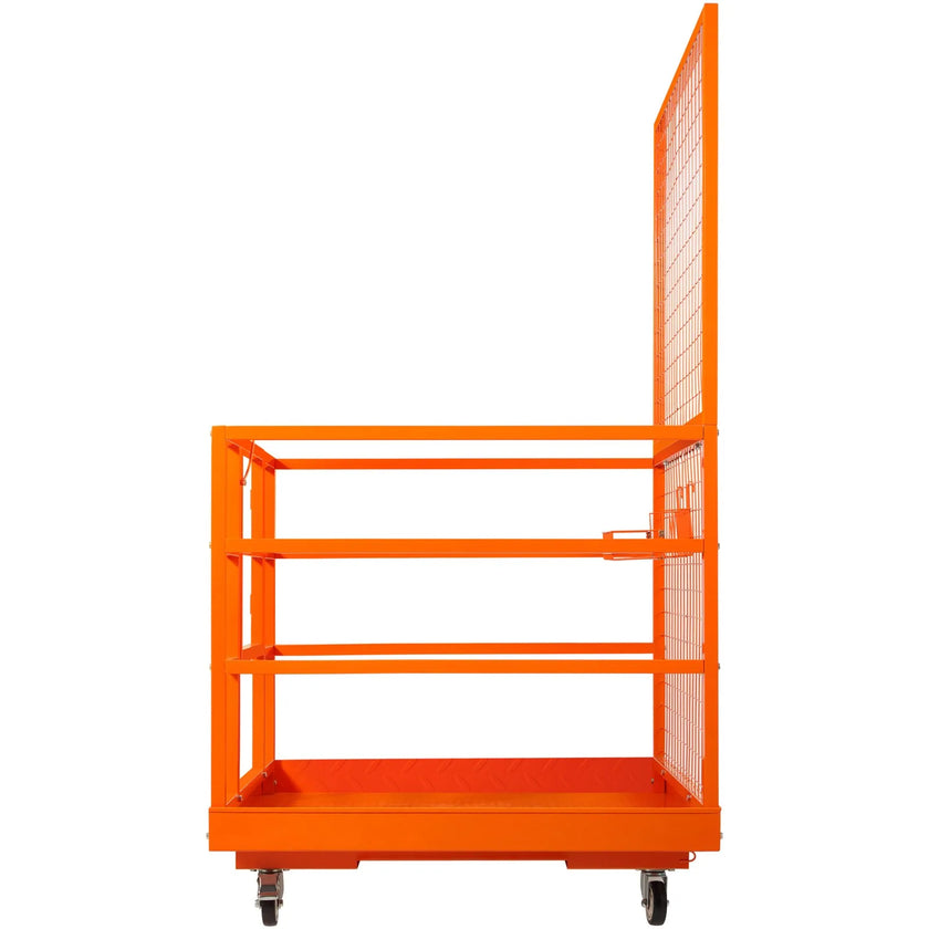 VEVOR Forklift Safety Cage Work Platform 43X45in 1400lbs w/ Wheels for Aerial