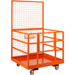 VEVOR Forklift Safety Cage Work Platform 43X45in 1400lbs w/ Wheels for Aerial
