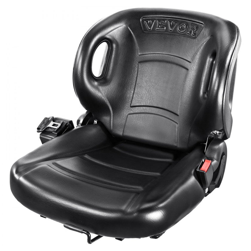 VEVOR Universal Forklift Seat,Tractor Seat with Adjustable Angle Back, Micro Switch and Seatbelt,Wrap-around Forklift Seat for Tractor Loader Excavator