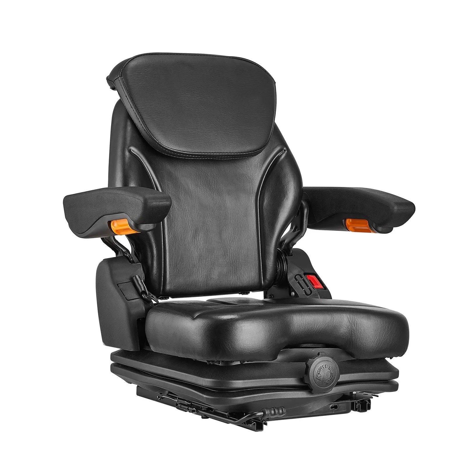 VEVOR Forklift Seat Fold Down Tractor Suspension Seat Adjustable Back & Headrest