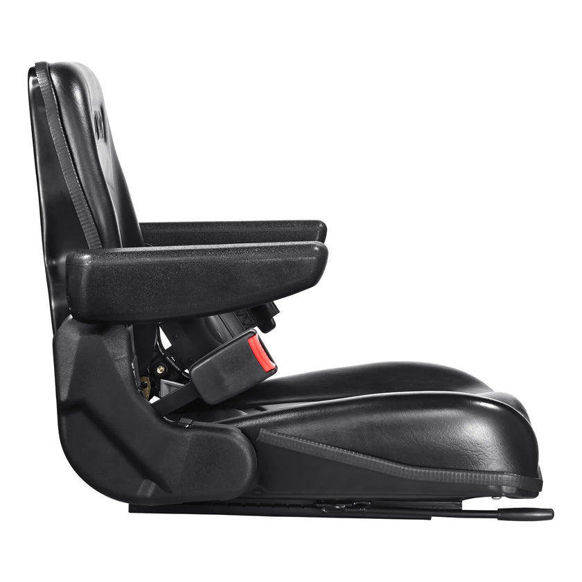 VEVOR Universal Forklift Seat, Fold Down Tractor Seat with Adjustable Angle Back, Micro Switch, Seatbelt and Armrests, 6.3-13.4 inch Slot Tractor Seat for Tractor Loader Excavator