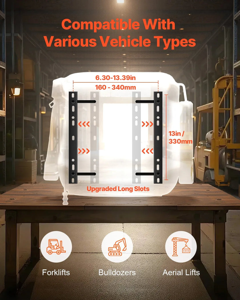 VEVOR Forklift Seat Mower Tractor Seat Adjustable Back Seatbelt & Headrest