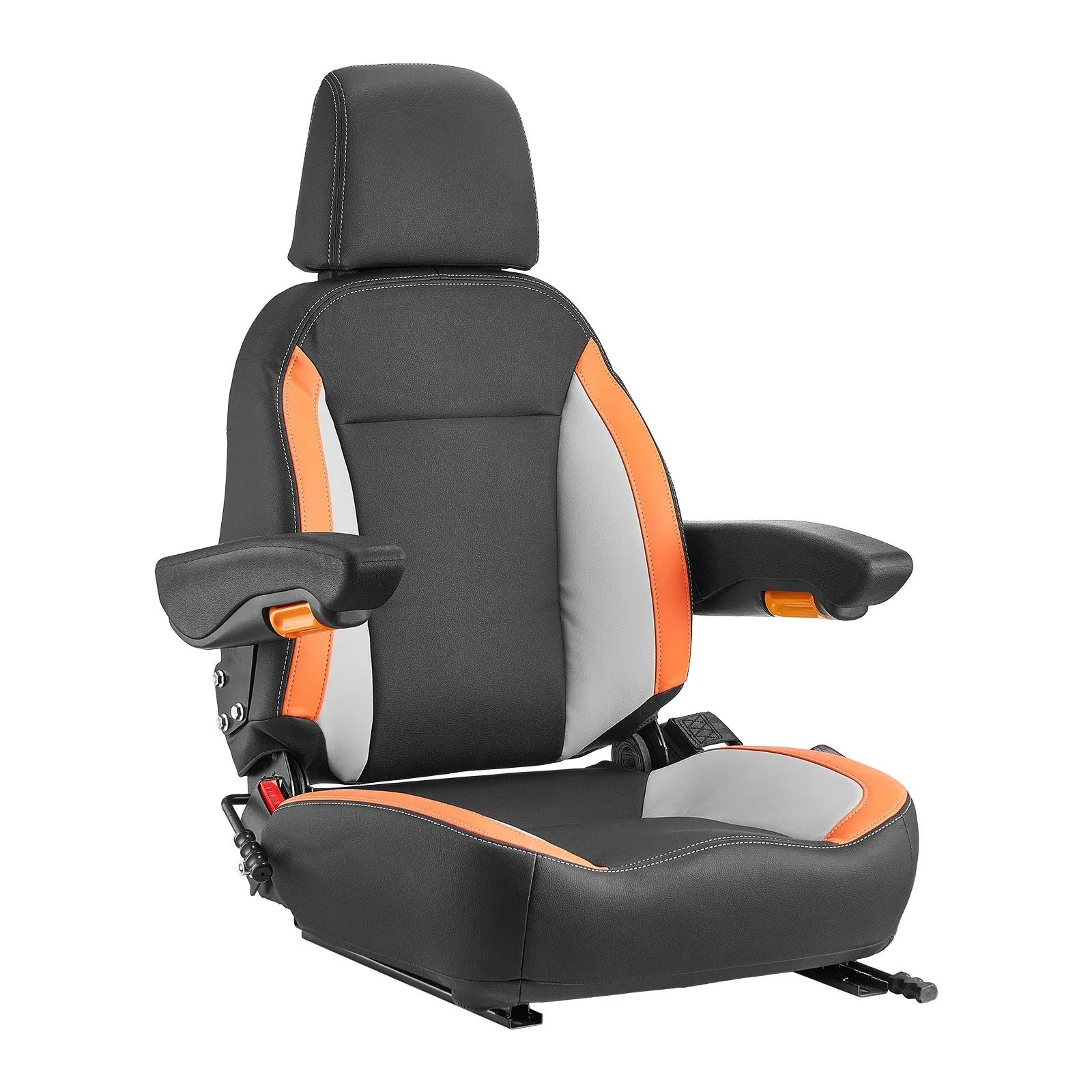 VEVOR Forklift Seat Mower Tractor Seat Adjustable Back Seatbelt & Headrest