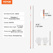 VEVOR Driveway Markers, 100PCS 48 inch, 0.31 inch Diameter, Orange Fiberglass Poles Snow Stakes with Reflective Tape, 12