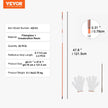 VEVOR Driveway Markers, 30 PCS 48 inch, 0.31 inch Diameter, Orange Fiberglass Poles Snow Stakes with Reflective Tape, 12