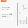 VEVOR Driveway Markers, 50 PCS 48 inch, 0.31 inch Diameter, Orange Fiberglass Poles Snow Stakes with Reflective Tape, 12