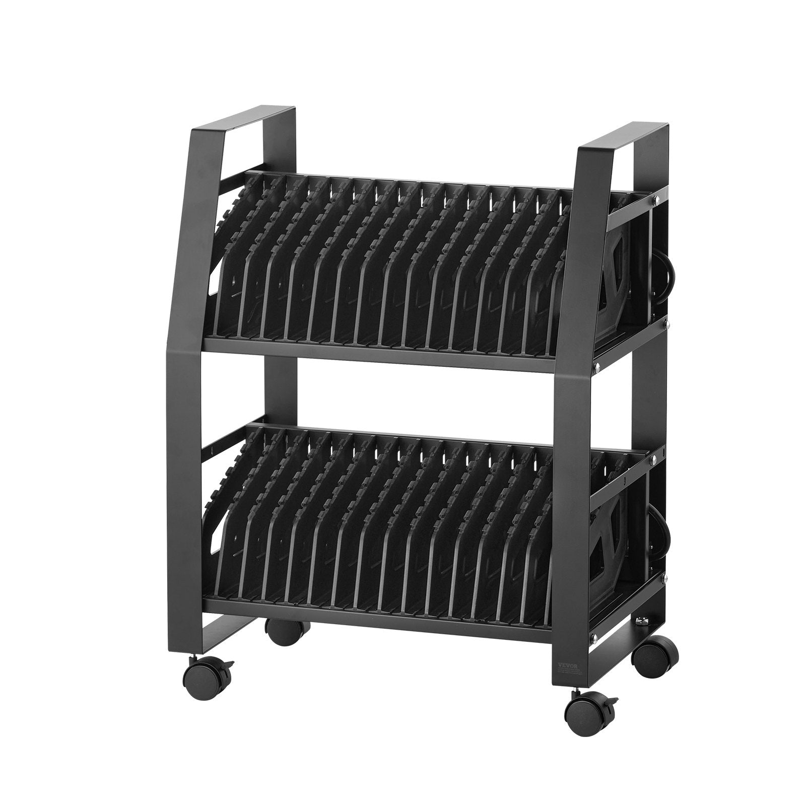 VEVOR Charging Cart Mobile Open Charging Cart 32 Devices for Laptop and Tablet