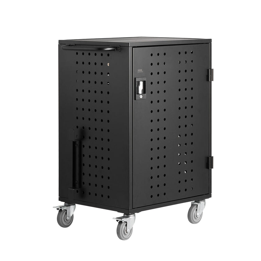 VEVOR Charging Cart Mobile Locking Charging Cart 32 Devices for Laptop & Tablet