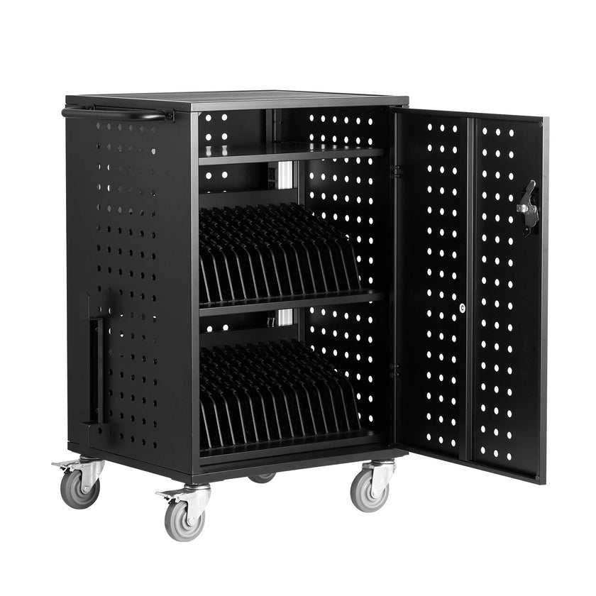 VEVOR Charging Cart Mobile Locking Charging Cart 32 Devices for Laptop & Tablet