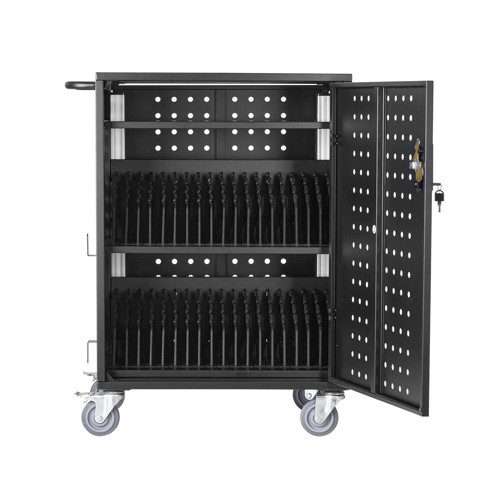 VEVOR Charging Cart Mobile Locking Charging Cart 36 Devices for Laptop & Tablet