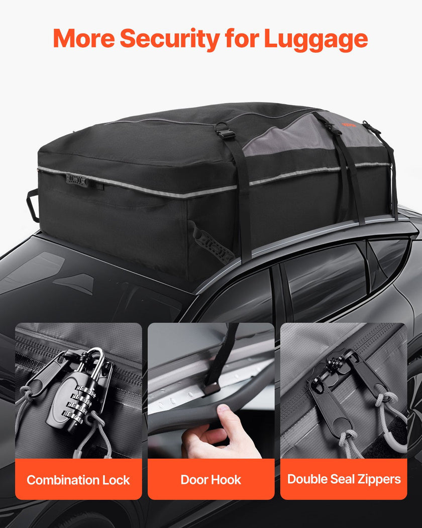 VEVOR Car Rooftop Cargo Carrier Bag 21 Cubic Feet Cargo Carrier for Car Roof