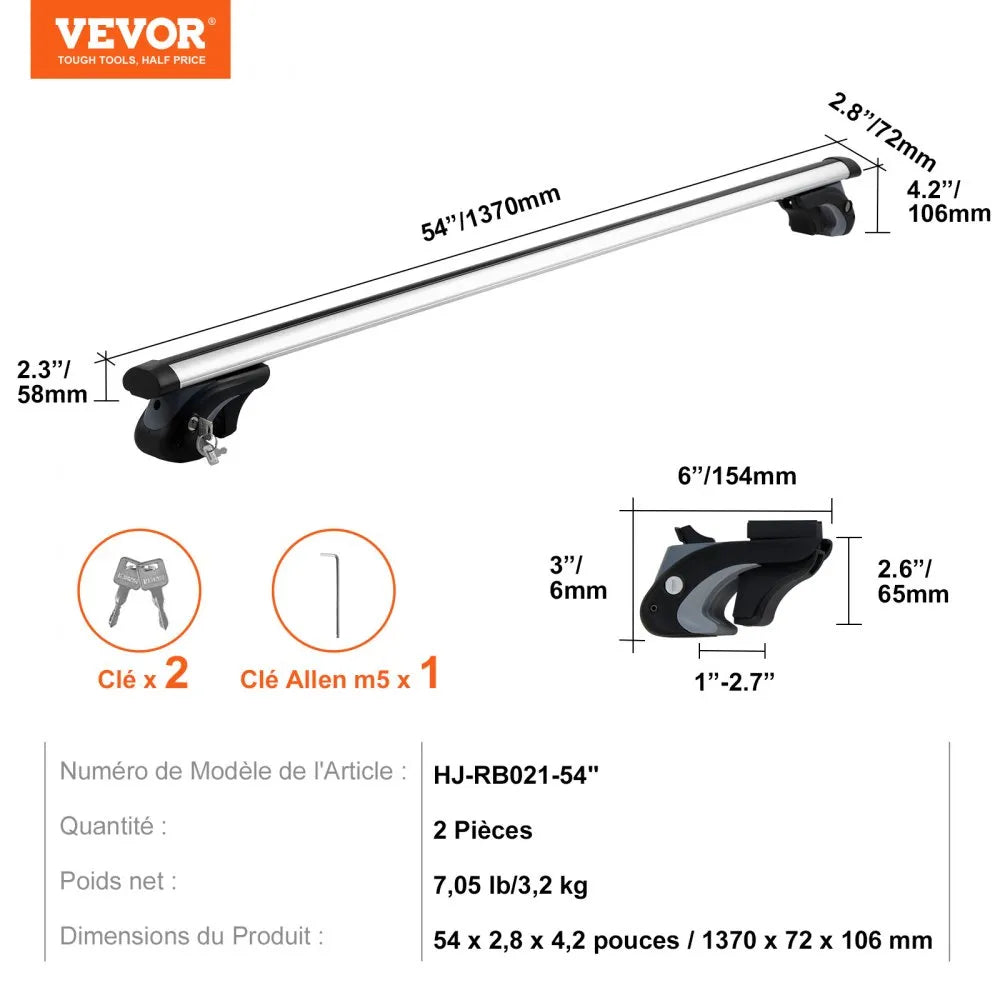VEVOR Universal Roof Rack Cross Bars, 54