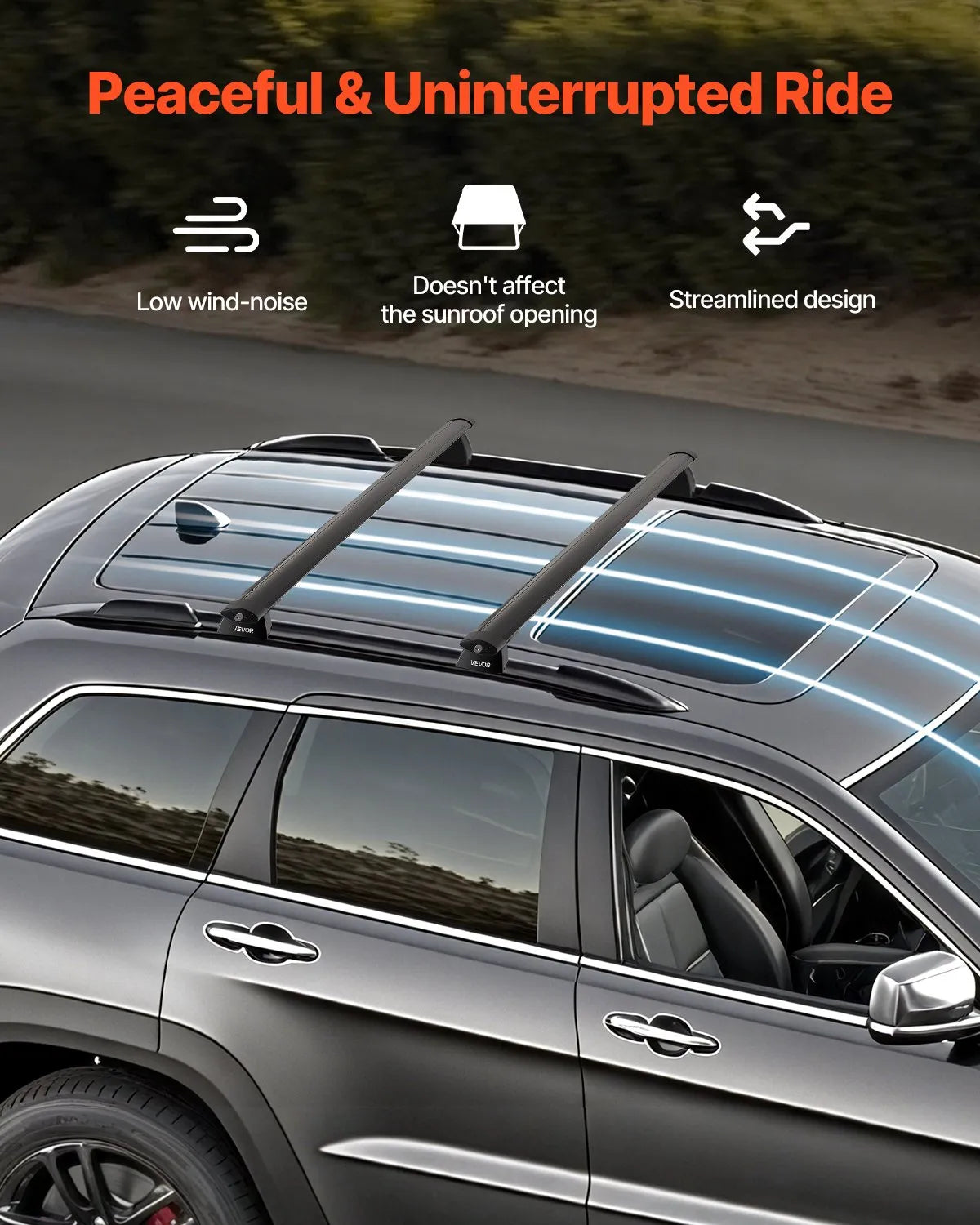 VEVOR Roof Rack Cross Bar for Jeep Grand Cherokee 2014-2023/2011-2021 with Rails