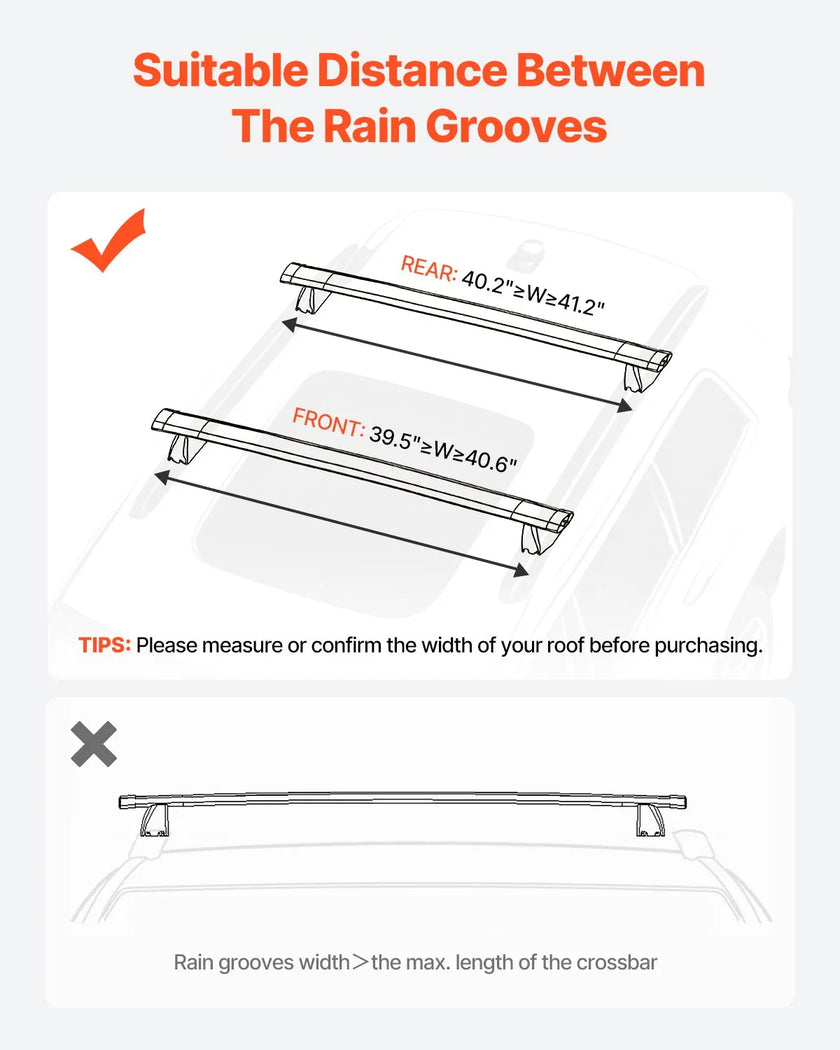 VEVOR Roof Rack Cross Bar for Jeep Grand Cherokee 2014-2023/2011-2021 with Rails