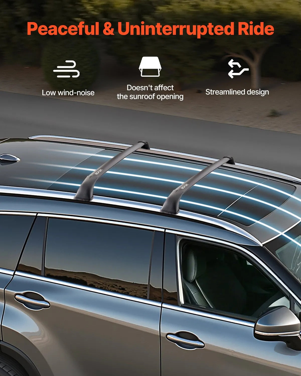 VEVOR Cross Bars Roof Racks Fit Toyota Highlander with Roof Rails 165lb Capacity