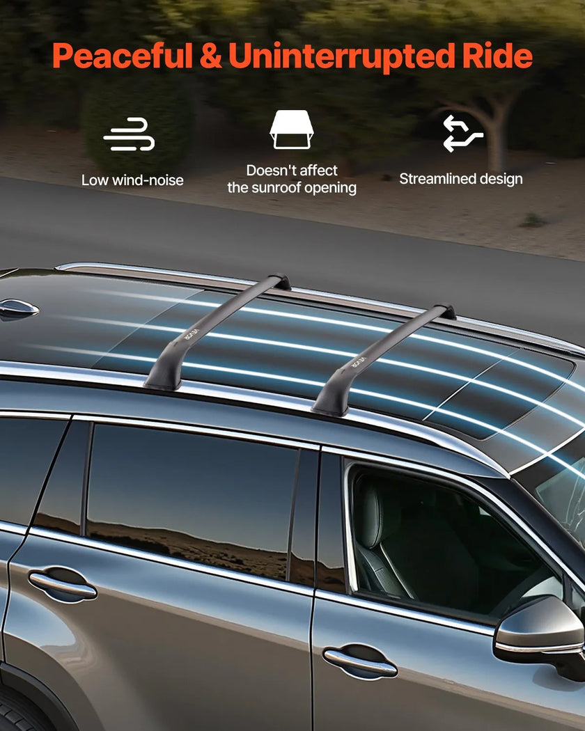 VEVOR Cross Bars Roof Racks Fit Toyota Highlander with Roof Rails 165lb Capacity