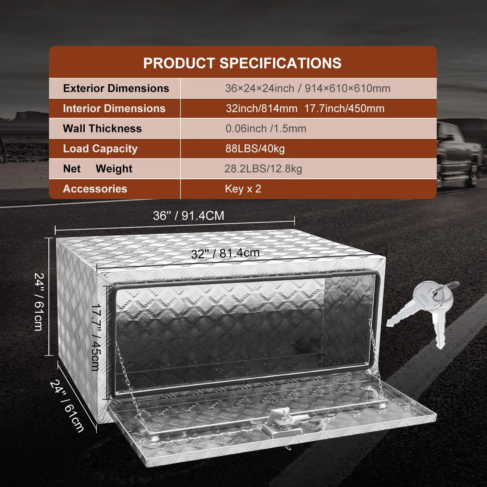 VEVOR Underbody Truck Box, 36