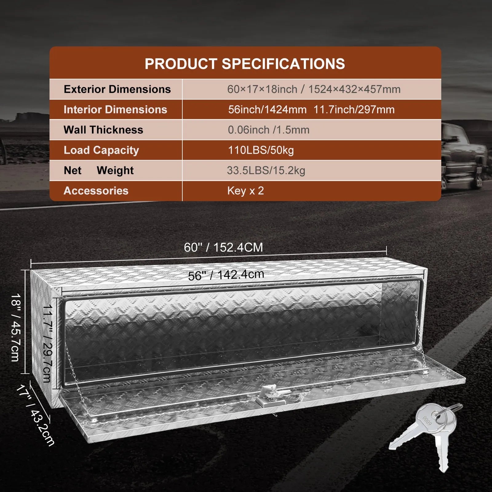 VEVOR Underbody Truck Box, 60