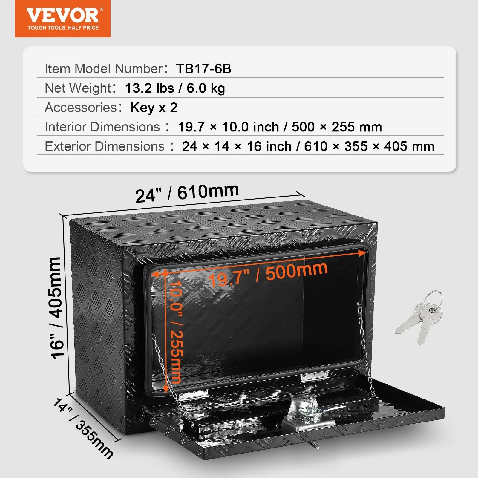 VEVOR Underbody Aluminum Truck Tool Box 24