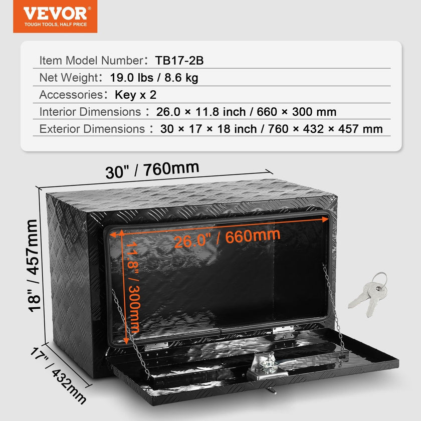 VEVOR Underbody Aluminum Truck Tool Box 30