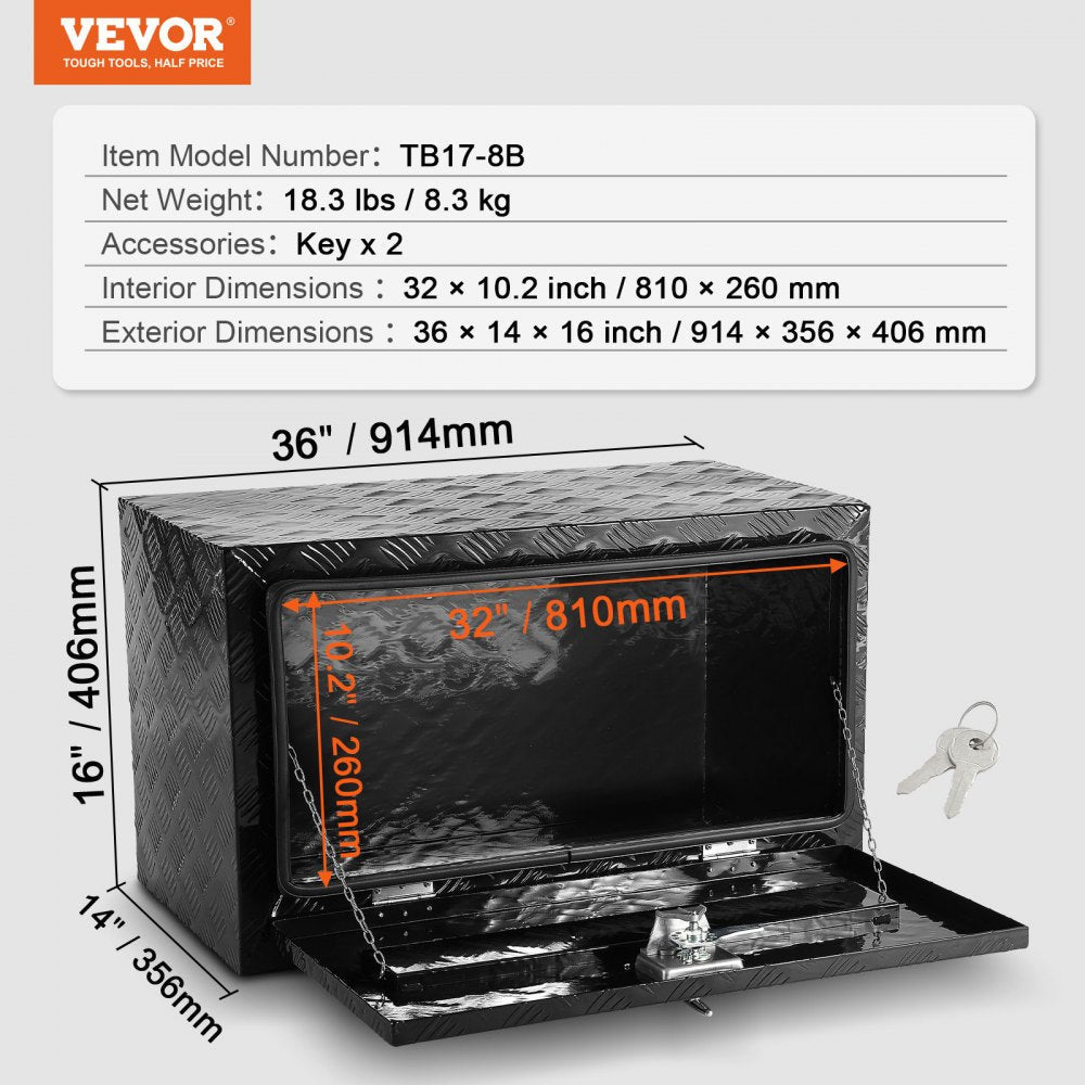 VEVOR Underbody Aluminum Truck Tool Box 36