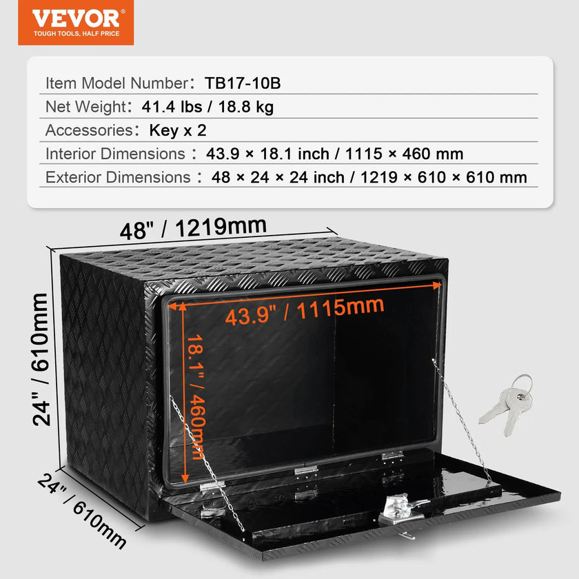 VEVOR Underbody Aluminum Truck Tool Box 48