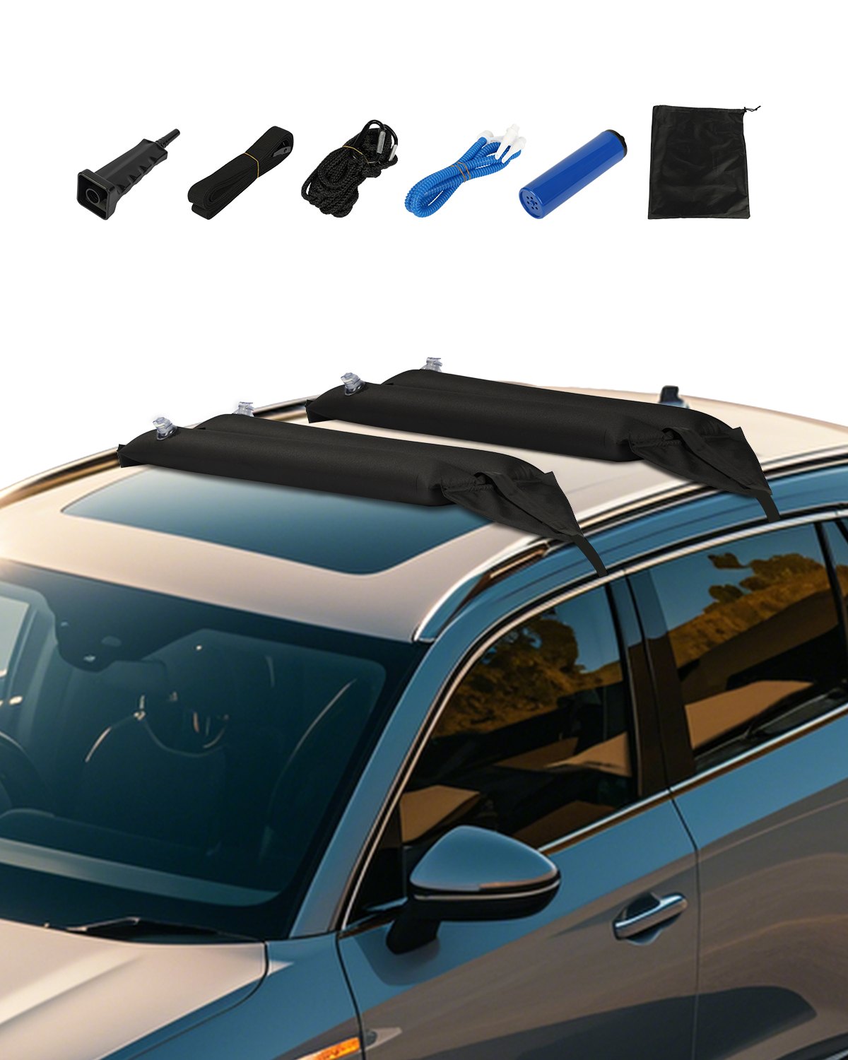 VEVOR Inflatable Roof Rack Pads 88lbs Load Capacity for Kayak Canoe Surfboard